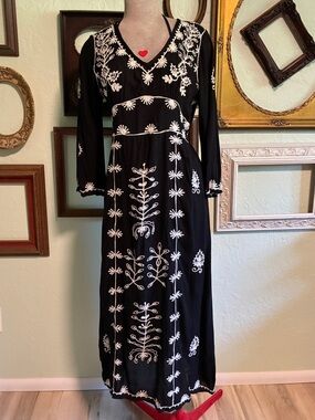 Cost Plus World Market Embroidered Maxi Dress